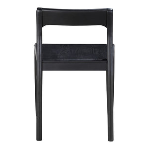 HomeRoots Set of Two Black Solid Wood Open-Back Dining Chairs for Stylish Comfort in Any Room Decor 527840