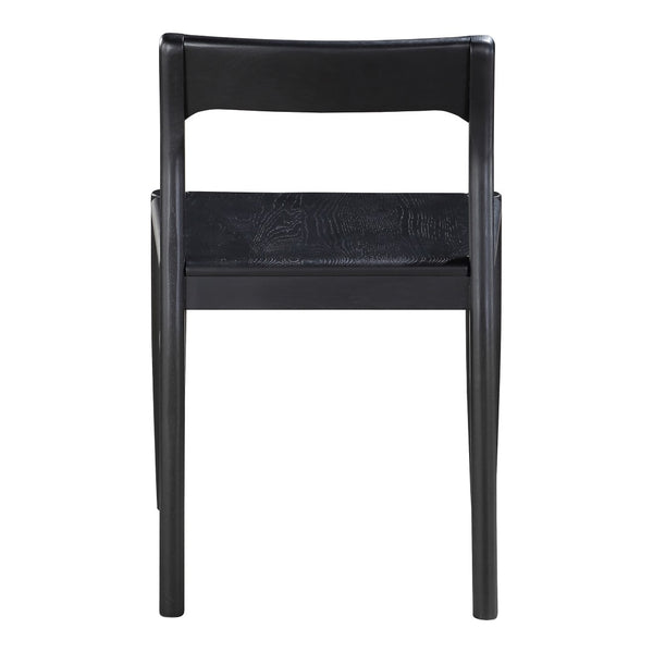 HomeRoots Set of Two Black Solid Wood Open-Back Dining Chairs for Stylish Comfort in Any Room Decor 527840