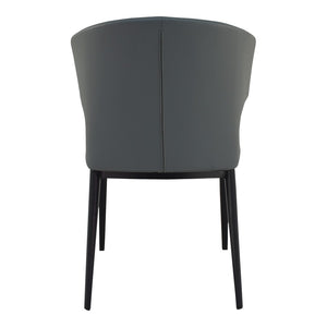 HomeRoots Set of Two Elegant Gray and Black Faux Leather Wing Back Side Chairs for Dining & Accent Use 527864
