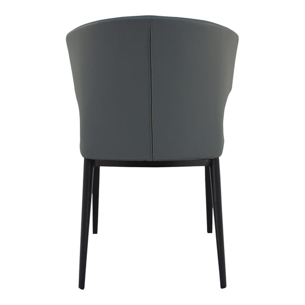 HomeRoots Set of Two Elegant Gray and Black Faux Leather Wing Back Side Chairs for Dining & Accent Use 527864