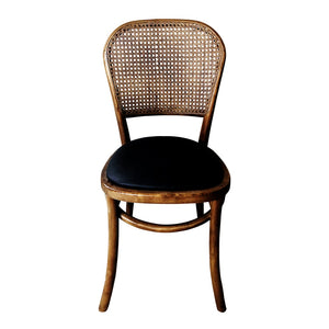 HomeRoots Set of Two Stylish Brown Upholstered Faux Leather Open Back Dining Chairs for Modern Spaces 527867
