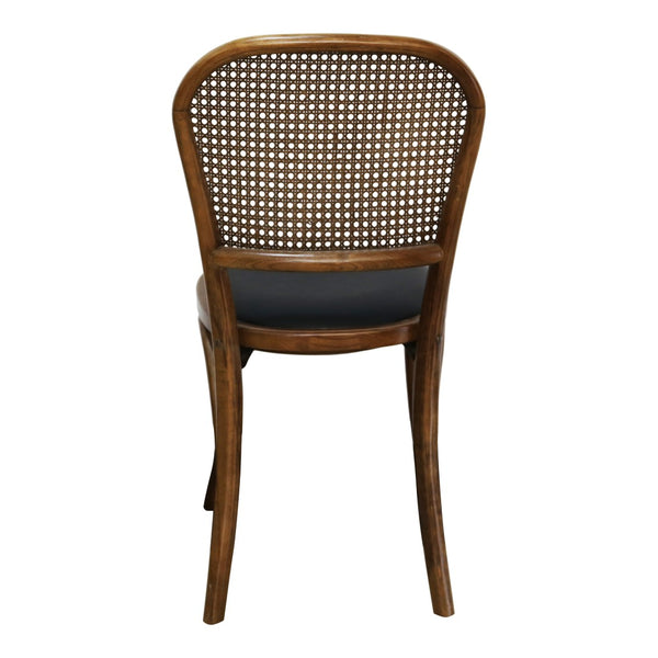 HomeRoots Set of Two Stylish Brown Upholstered Faux Leather Open Back Dining Chairs for Modern Spaces 527867
