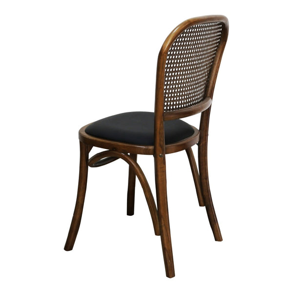 HomeRoots Set of Two Stylish Brown Upholstered Faux Leather Open Back Dining Chairs for Modern Spaces 527867