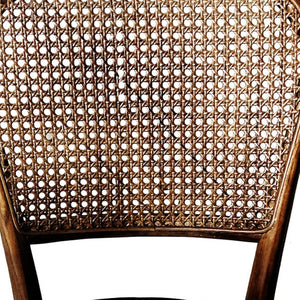 HomeRoots Set of Two Stylish Brown Upholstered Faux Leather Open Back Dining Chairs for Modern Spaces 527867