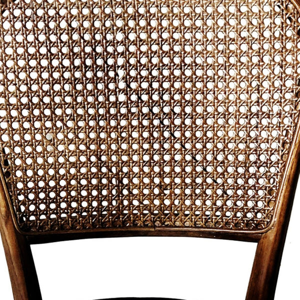 HomeRoots Set of Two Stylish Brown Upholstered Faux Leather Open Back Dining Chairs for Modern Spaces 527867