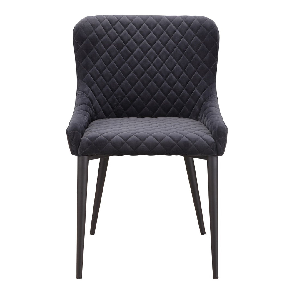 HomeRoots Tufted Gray Velvet Dining Side Chair - Elegant Armless Design for Versatile Seating in Any Space 527870