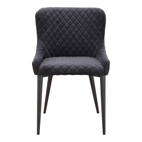 HomeRoots Tufted Gray Velvet Dining Side Chair - Elegant Armless Design for Versatile Seating in Any Space 527870