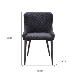 HomeRoots Tufted Gray Velvet Dining Side Chair - Elegant Armless Design for Versatile Seating in Any Space 527870