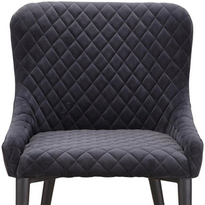 HomeRoots Tufted Gray Velvet Dining Side Chair - Elegant Armless Design for Versatile Seating in Any Space 527870