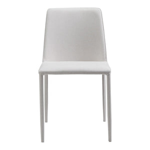 HomeRoots Set of Two Elegant White Fabric and Iron Dining Side Chairs for Modern Home Décor and Comfort 527873
