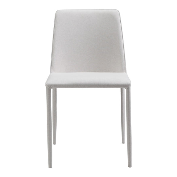 HomeRoots Set of Two Elegant White Fabric and Iron Dining Side Chairs for Modern Home Décor and Comfort 527873
