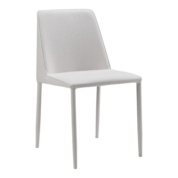 HomeRoots Set of Two Elegant White Fabric and Iron Dining Side Chairs for Modern Home Décor and Comfort 527873