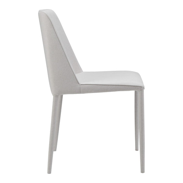 HomeRoots Set of Two Elegant White Fabric and Iron Dining Side Chairs for Modern Home Décor and Comfort 527873