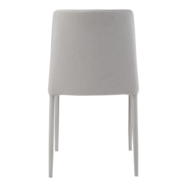 HomeRoots Set of Two Elegant White Fabric and Iron Dining Side Chairs for Modern Home Décor and Comfort 527873