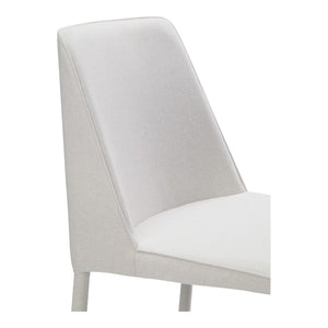 HomeRoots Set of Two Elegant White Fabric and Iron Dining Side Chairs for Modern Home Décor and Comfort 527873