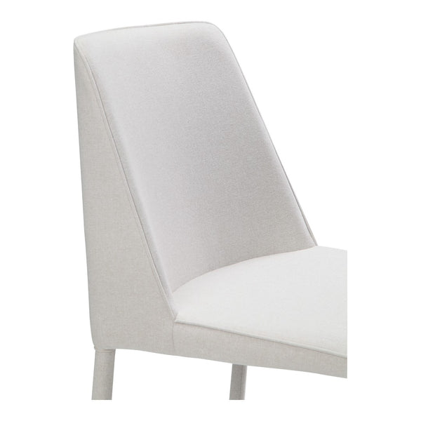 HomeRoots Set of Two Elegant White Fabric and Iron Dining Side Chairs for Modern Home Décor and Comfort 527873