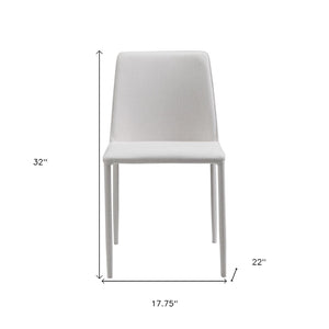 HomeRoots Set of Two Elegant White Fabric and Iron Dining Side Chairs for Modern Home Décor and Comfort 527873