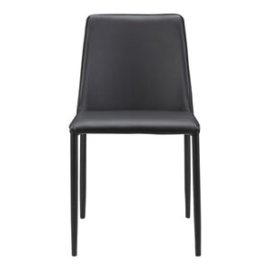 HomeRoots Set of Two Modern Black Faux Leather Dining Chairs for Stylish Comfort and Versatile Home Use 527874