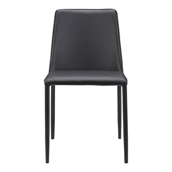 HomeRoots Set of Two Modern Black Faux Leather Dining Chairs for Stylish Comfort and Versatile Home Use 527874