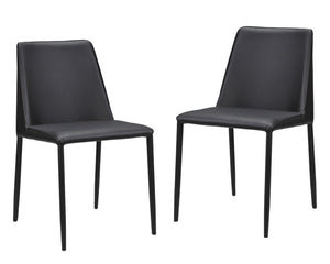 HomeRoots Set of Two Modern Black Faux Leather Dining Chairs for Stylish Comfort and Versatile Home Use 527874