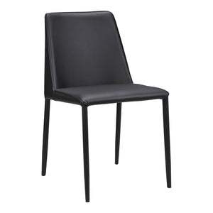 HomeRoots Set of Two Modern Black Faux Leather Dining Chairs for Stylish Comfort and Versatile Home Use 527874