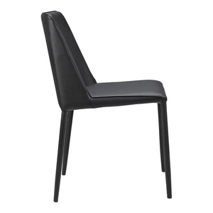 HomeRoots Set of Two Modern Black Faux Leather Dining Chairs for Stylish Comfort and Versatile Home Use 527874