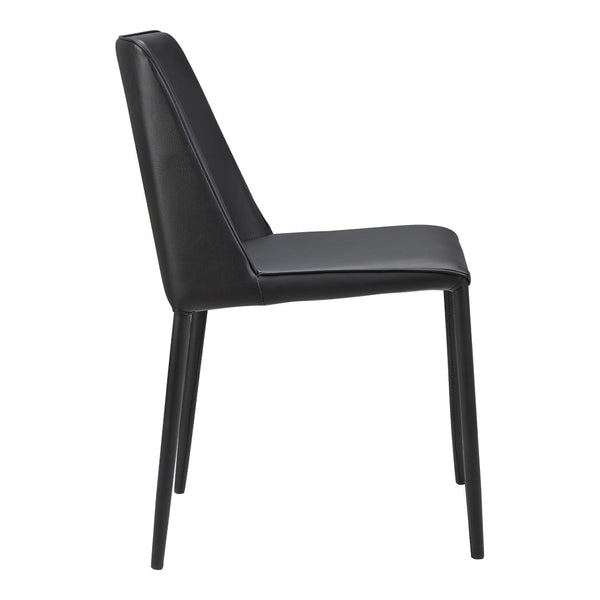 HomeRoots Set of Two Modern Black Faux Leather Dining Chairs for Stylish Comfort and Versatile Home Use 527874