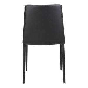HomeRoots Set of Two Modern Black Faux Leather Dining Chairs for Stylish Comfort and Versatile Home Use 527874