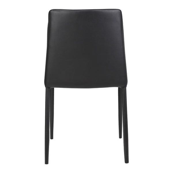 HomeRoots Set of Two Modern Black Faux Leather Dining Chairs for Stylish Comfort and Versatile Home Use 527874