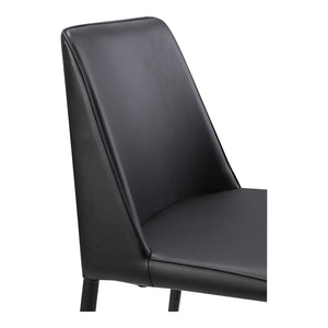 HomeRoots Set of Two Modern Black Faux Leather Dining Chairs for Stylish Comfort and Versatile Home Use 527874