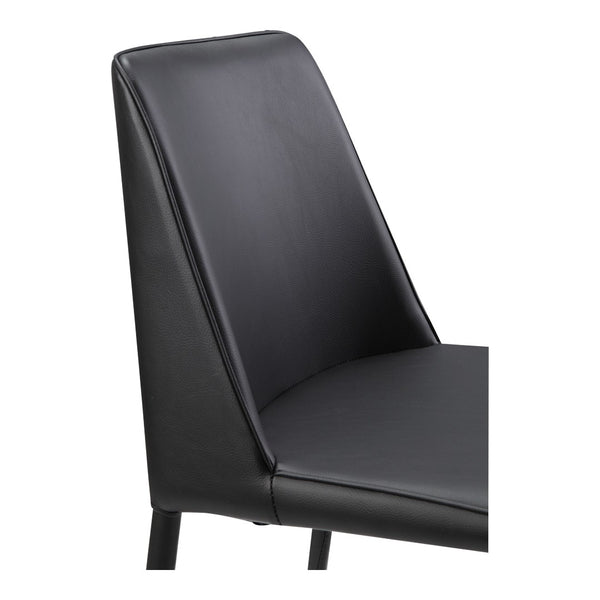 HomeRoots Set of Two Modern Black Faux Leather Dining Chairs for Stylish Comfort and Versatile Home Use 527874