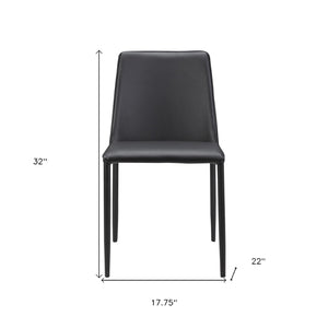 HomeRoots Set of Two Modern Black Faux Leather Dining Chairs for Stylish Comfort and Versatile Home Use 527874