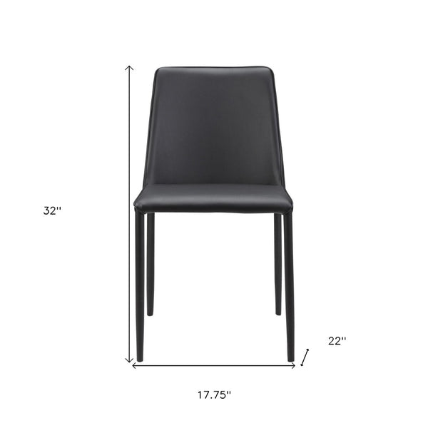 HomeRoots Set of Two Modern Black Faux Leather Dining Chairs for Stylish Comfort and Versatile Home Use 527874
