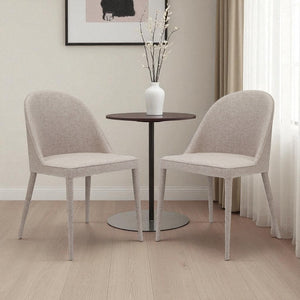HomeRoots Set of Two Light Gray Upholstered Side Chairs for Dining, Living Room, or Versatile Accent Seating 527875