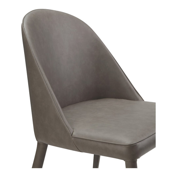 HomeRoots Set of Two Stylish Gray Faux Leather Dining Chairs - Modern Upholstered Accent Seating for Any Room 527876
