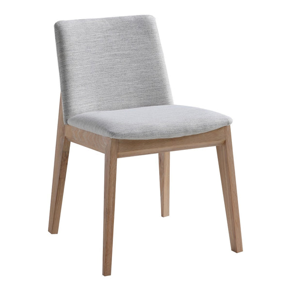 HomeRoots Set of Two Modern Gray Upholstered Dining Side Chairs with Natural Wood Legs for Versatile Use 527878