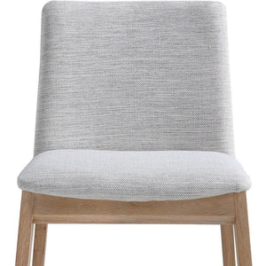 HomeRoots Set of Two Modern Gray Upholstered Dining Side Chairs with Natural Wood Legs for Versatile Use 527878