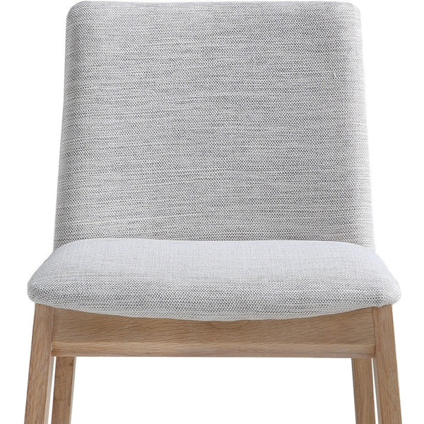HomeRoots Set of Two Modern Gray Upholstered Dining Side Chairs with Natural Wood Legs for Versatile Use 527878