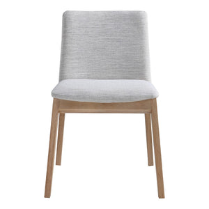 HomeRoots Set of Two Modern Gray Upholstered Dining Side Chairs with Natural Wood Legs for Versatile Use 527878