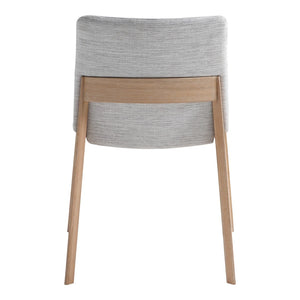 HomeRoots Set of Two Modern Gray Upholstered Dining Side Chairs with Natural Wood Legs for Versatile Use 527878