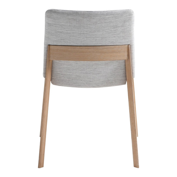 HomeRoots Set of Two Modern Gray Upholstered Dining Side Chairs with Natural Wood Legs for Versatile Use 527878