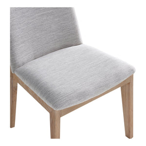 HomeRoots Set of Two Modern Gray Upholstered Dining Side Chairs with Natural Wood Legs for Versatile Use 527878