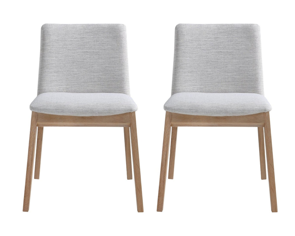 HomeRoots Set of Two Modern Gray Upholstered Dining Side Chairs with Natural Wood Legs for Versatile Use 527878