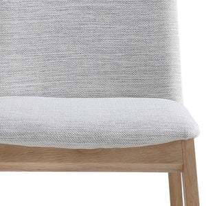 HomeRoots Set of Two Modern Gray Upholstered Dining Side Chairs with Natural Wood Legs for Versatile Use 527878