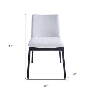 HomeRoots Set of Two Mid-Century Light Gray Upholstered Dining Chairs with Solid Black Wood Legs, Versatile! 527879