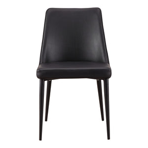 HomeRoots Set of Two Modern Black Faux Leather Dining Chairs - Stylish, Comfortable & Versatile Seating Solution 527881