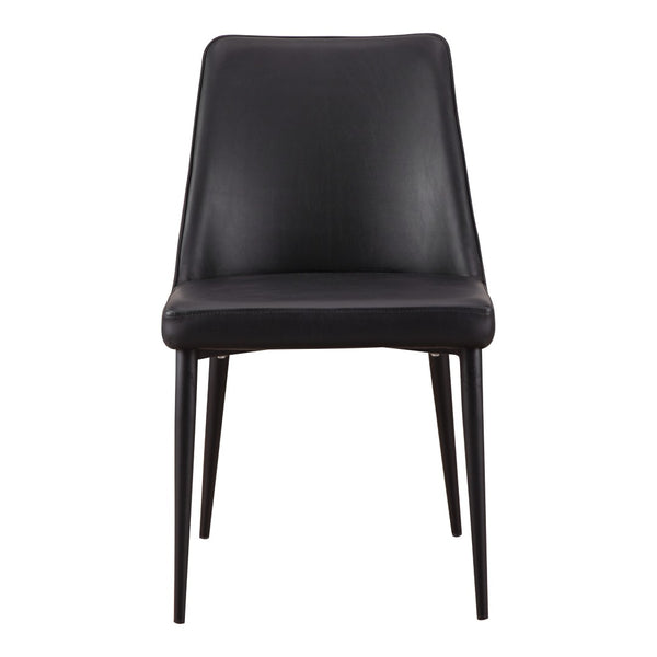HomeRoots Set of Two Modern Black Faux Leather Dining Chairs - Stylish, Comfortable & Versatile Seating Solution 527881