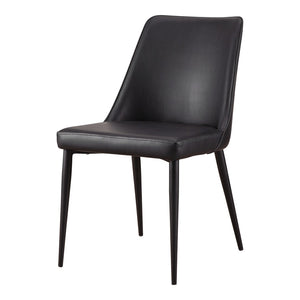 HomeRoots Set of Two Modern Black Faux Leather Dining Chairs - Stylish, Comfortable & Versatile Seating Solution 527881