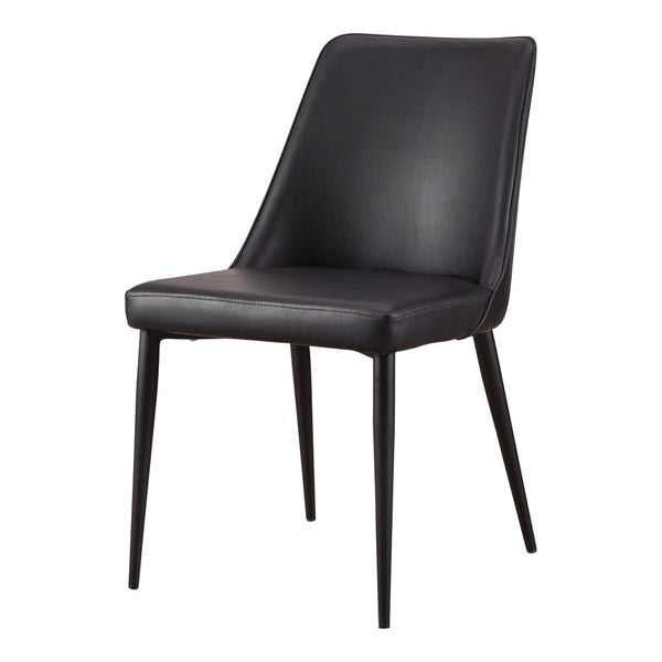 HomeRoots Set of Two Modern Black Faux Leather Dining Chairs - Stylish, Comfortable & Versatile Seating Solution 527881