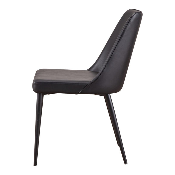 HomeRoots Set of Two Modern Black Faux Leather Dining Chairs - Stylish, Comfortable & Versatile Seating Solution 527881